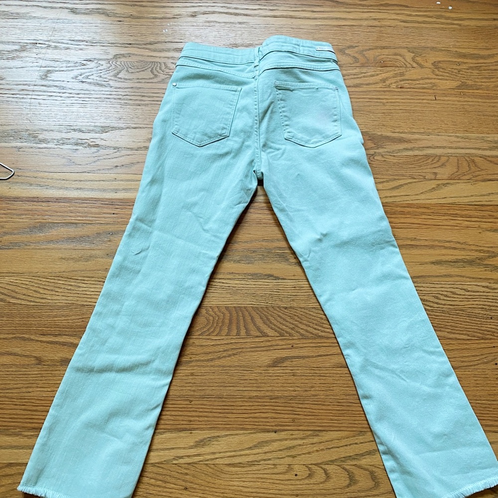 Anthropologie mint green cropped jeans